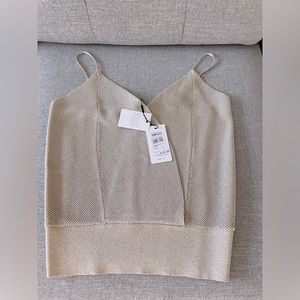 NWT Reiss Claudia Metallic Strappy Top